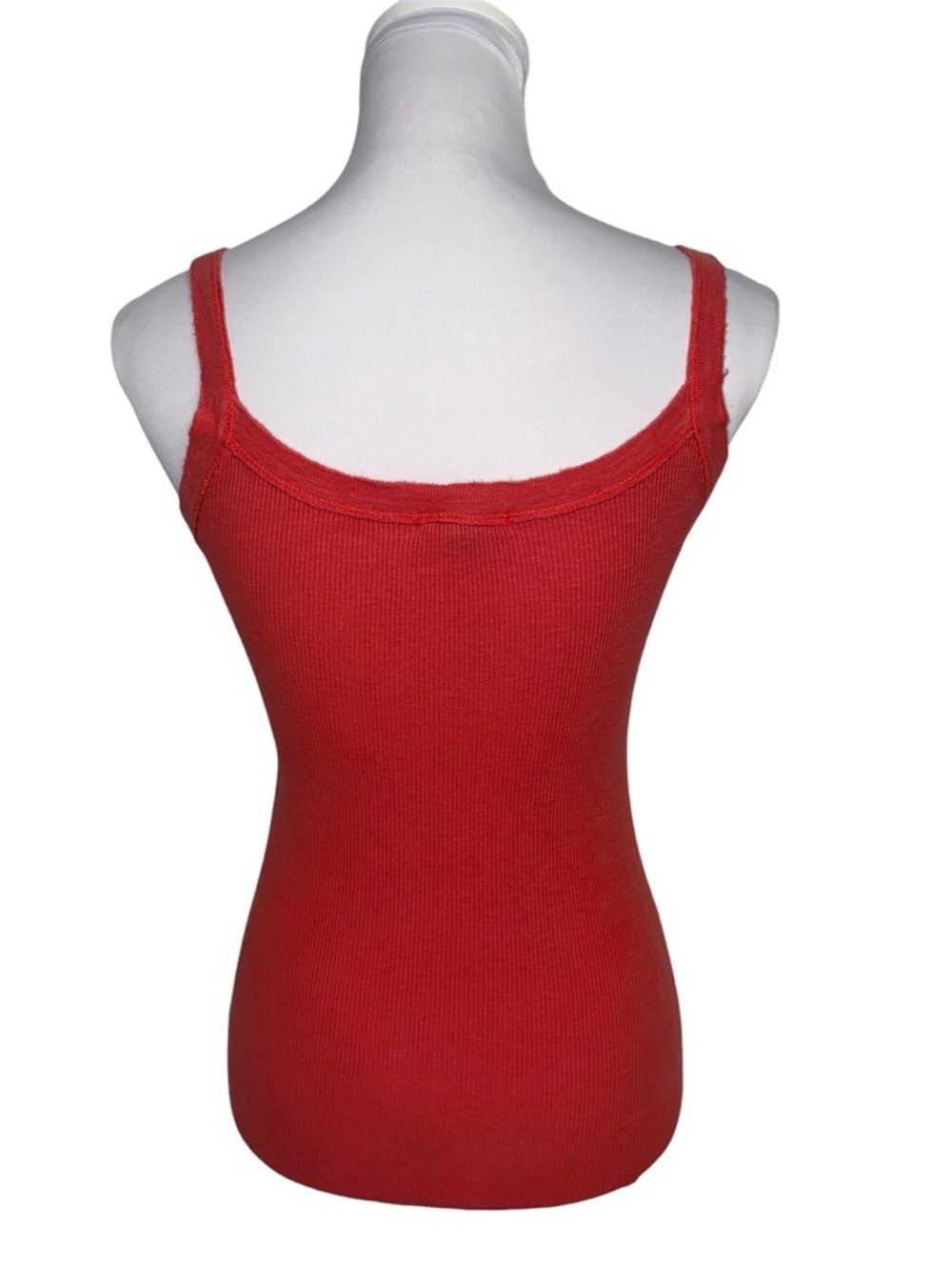 Vtg FANG Womens Medium Red Orange Graphic Ribbed Tank Top‎ Y2K 2000 - Picture 6 of 10